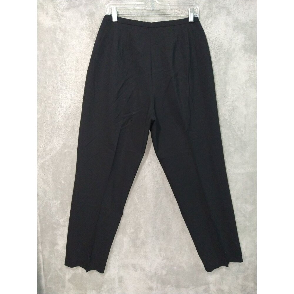 Brooks Brothers Dress Pants Womens 14 Petite Black Wool Flat Front High Rise - Picture 2 of 9
